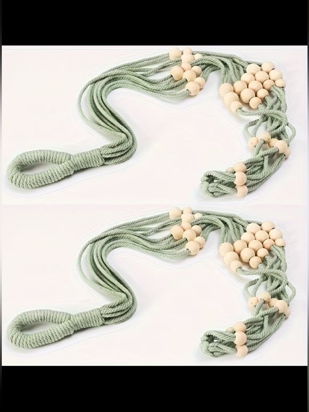 2 Sage Green Boho Beaded Macramé Plant Hanger |  Beautifully Beaded, Sage Green